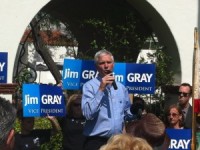 Jim Gray speaks at a rally in 2012